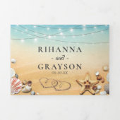 3-op-1 Beach Destination Wedding Drieluik Uitnodiging (Cover)