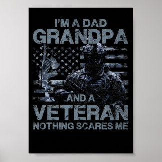 3 Opa Veteraan Blauwe Marine Cerulean Grijs kleur Poster