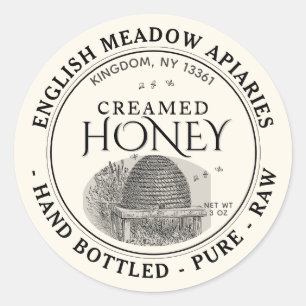 3 OZ CREAMED Honey Label Hand Bottled Raw