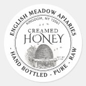 3 OZ CRÉÉ Étiquette de miel bouchon brut (Devant)