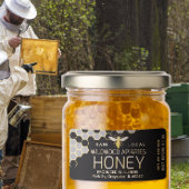 3 oz Honey Jar Étiquette Queen Bee Honeycomb