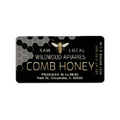 3 oz Honing Jar Label Queen Bee Comb Honing (Voorkant)