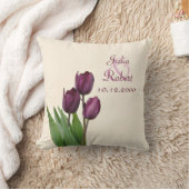 3 Paarse tulpjes crème herdenking Kussen (Deken)