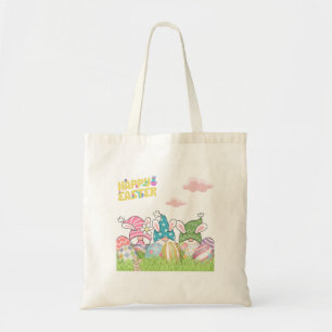 3 Paasgnomen met paaseieren Canvas tas