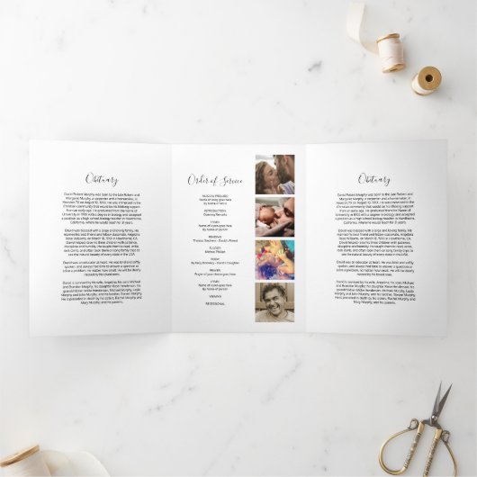 3 Page Ordre de service funéraire | Programme mémo (Intérieur)