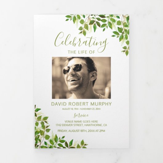 3 Page Ordre des funérailles | Programme commémora (Page de couverture)