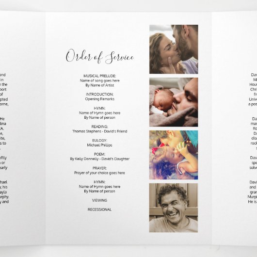 3 Page Ordre des funérailles | Programme commémora (Intérieur au milieu)