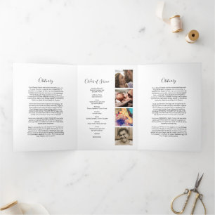 3 pagina's rouwkaart   Herdenkingsprogramma Drieluik Uitnodiging