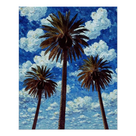3 palmen perfect poster (Voorkant)