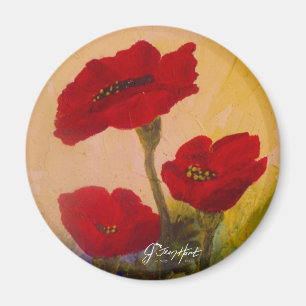 3 papavers magneet