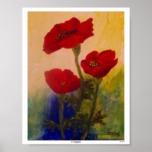 3 papavers poster (Voorkant)