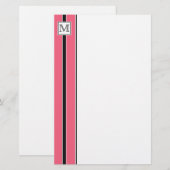 (3) Papeterie rayée Monogramme Classique (Devant / Derrière)