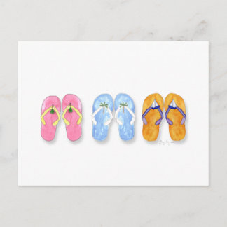 3 Paren Teenslippers Briefkaart