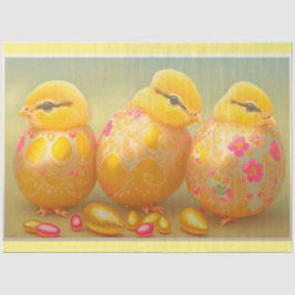 3 Paskuikens in Collectie eieren Tissuepapier