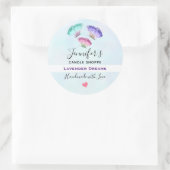 3 pastel Waterverf vlinders zeep / kaars Ronde Sticker (Tas)