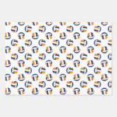 3 pc volleybalpatronen coördinerend blauw sinaasap inpakpapier vel (Voorkant 3)