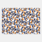 3 pc volleybalpatronen coördinerend blauw sinaasap inpakpapier vel (Voorkant)