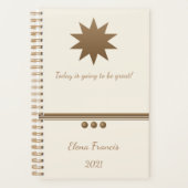 3 penseelpenseel goud en crèmepanner planner (Voorkant)