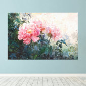 *~* 3 Peony TV2 Art rose toile étirée Impression (Insitu (Plancher de Bois))