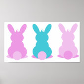 3 petits lapins en affiche de couleurs pastel (Devant)