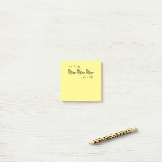 3 Petits oiseaux Notes post-it (Sur un bureau)