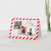 3 Photo Airmail Style Christmas Card Bedankkaart (Voorkant)