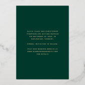 3-Photo Arch Emerald Green Gold Bewaar de datum Folie Uitnodiging (Achterkant)