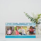 3 Photo Blue Snowflacon Carte de Noël (Debout devant)