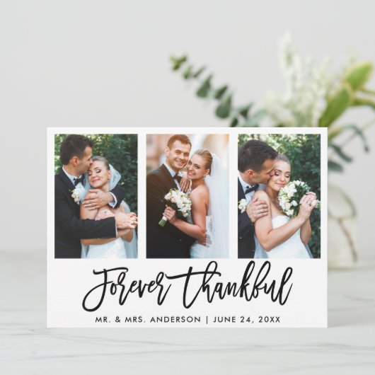 3 Photo Brush Script pour toujours Merci Mariage (Debout devant)