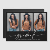 3 Photo Calligraphie Encre Graduation Magnet Card (Devant / Derrière)