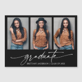 3 Photo Calligraphie Encre Graduation Magnet Card (Devant)