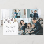 3 photo Carte de Noël avec ornements (Devant / Derrière)