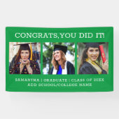 3 Photo Collage Congrats Afstuderen Afstuderen Gre Spandoek (Horizontaal)