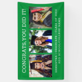 3 Photo Collage Congrats Afstuderen Afstuderen Gre Spandoek (Verticaal)