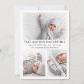 3 Photo Collage Faire-part de naissance bébé (Devant)