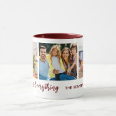 3 Photo Collage Family is alles naam Bourgondië Mok (Midden)