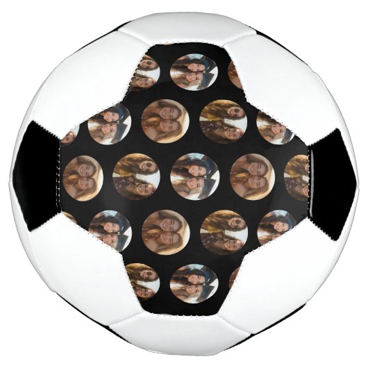 3 Photo Collage Half Brick Pattern - zwarte cirkel Voetbal (Gedraaid)