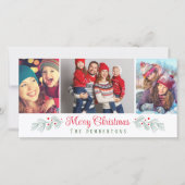 3 Photo Collage Joyeux Noël Carte de vacances (Devant)