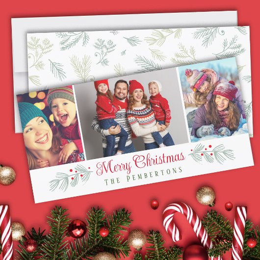 3 Photo Collage Joyeux Noël Carte de vacances