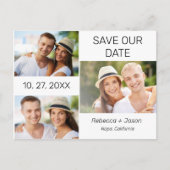 3 Photo Collage Mariage Enregistrer la date Carte (Devant)