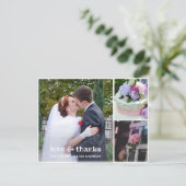 3 Photo Collage Mariage Merci carte postale (Debout devant)