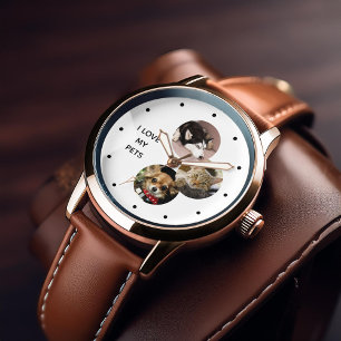 3-Photo Collage Pet Parent Personalized Watch Horloge