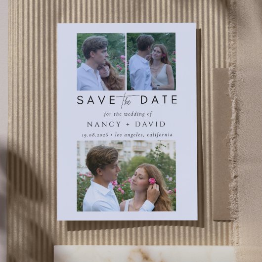 3 Photo Collage Wedding  Save The Date