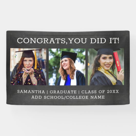 3 Photo Congrats Afstudeerder 2022 Afstuderen Chal Spandoek (Horizontaal)