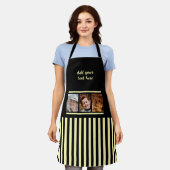 3 photo custom text black yellow striped  schort (Gedragen)