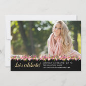 3 Photo Faculté de droit Diplôme Floral Faire-part (Dos)