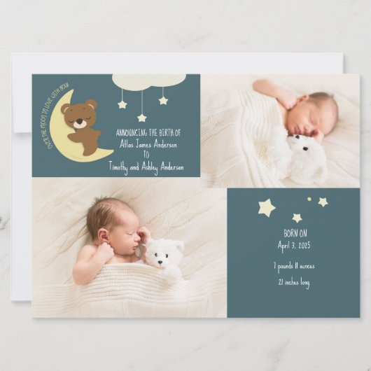 3 photo Faire-part de naissance sur l'ours de la L (Devant)