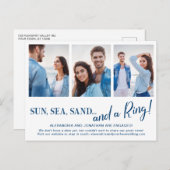 3 Photo Fiançailles de plage Faire-part (Devant / Derrière)
