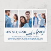 3 Photo Fiançailles de plage Faire-part (Devant)