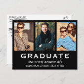3 Photo Graduation Party Modern Invitation (Devant / Derrière)